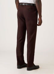 Men's Wool Twill Trouser in Dark Chocolate