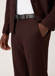 Men's Wool Twill Trouser in Dark Chocolate