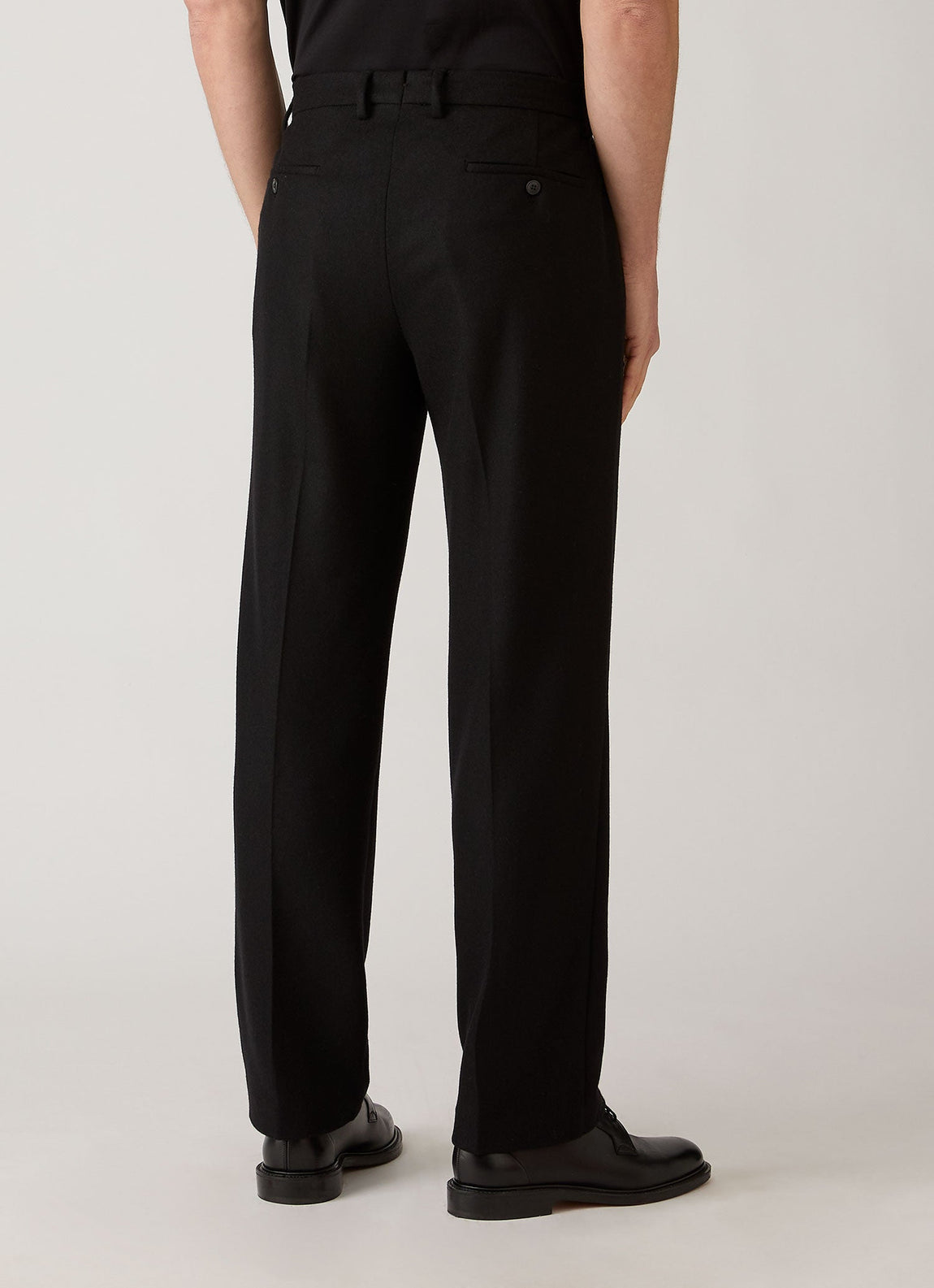 Men's Boiled Wool Trouser in Black