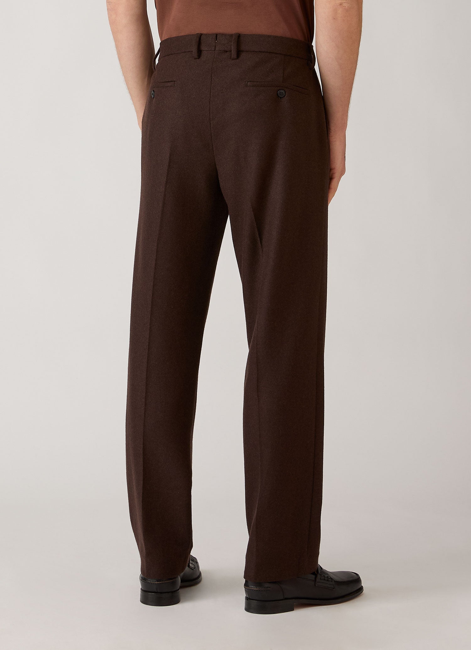 Men's Boiled Wool Trouser in Truffle