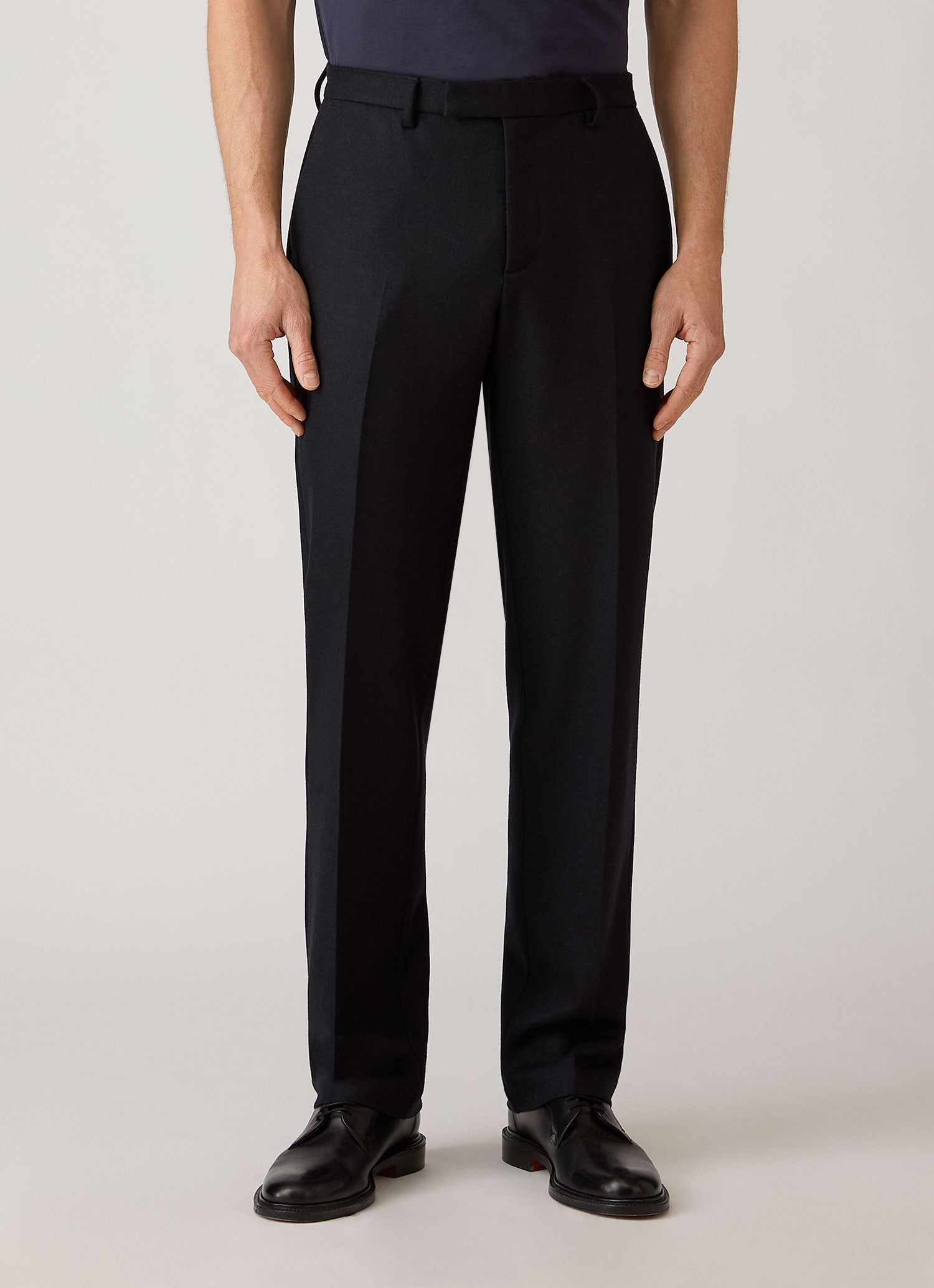 Men's Boiled Wool Trouser in Navy