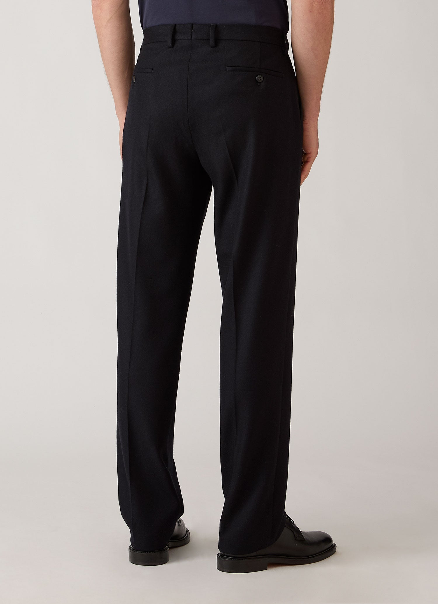 Men's Boiled Wool Trouser in Navy