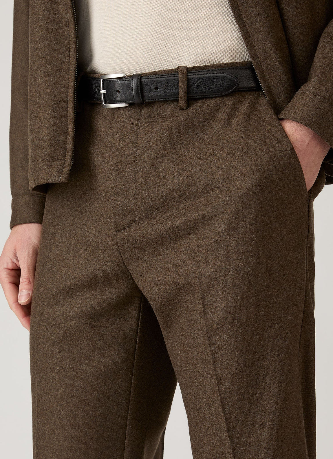 Men's Boiled Wool Trouser in Loden Green