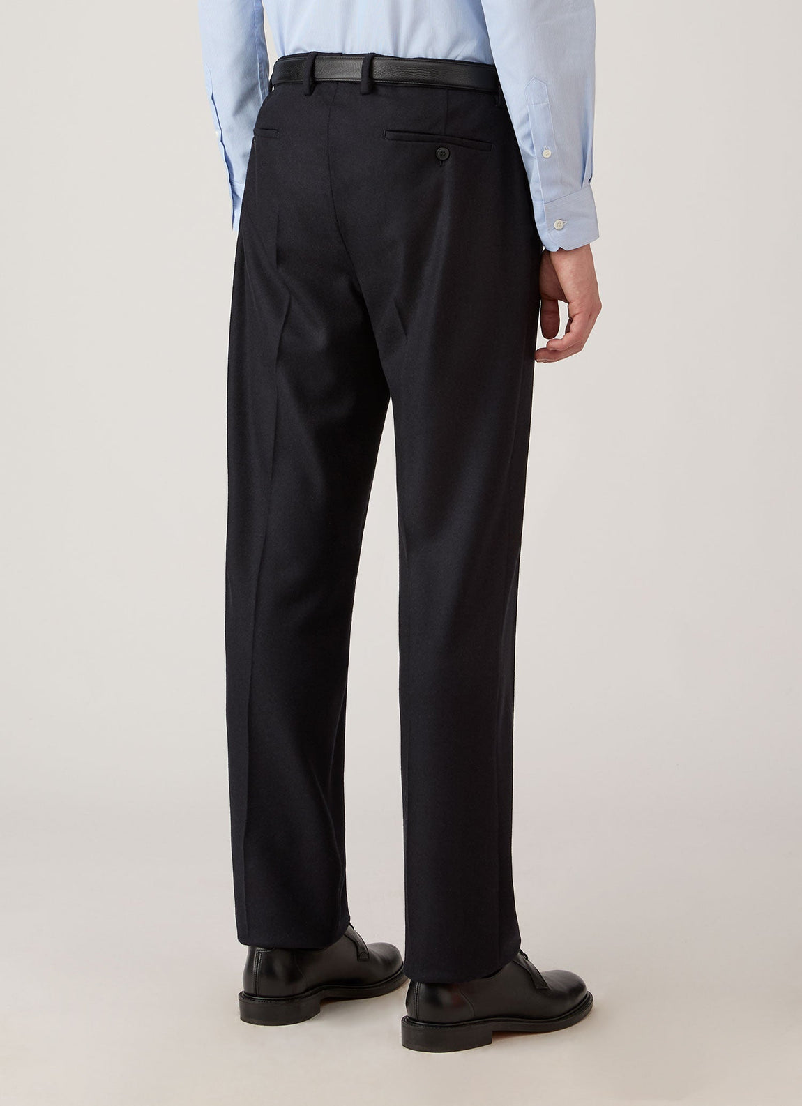 Men's Wool Cashmere Flannel Trouser in Navy