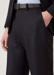 Men's Wool Cashmere Flannel Trouser in Navy