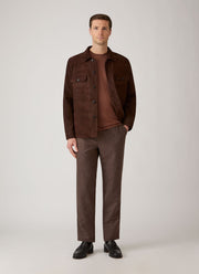 Men's Donegal Tweed Trouser in Dark Brown Melange