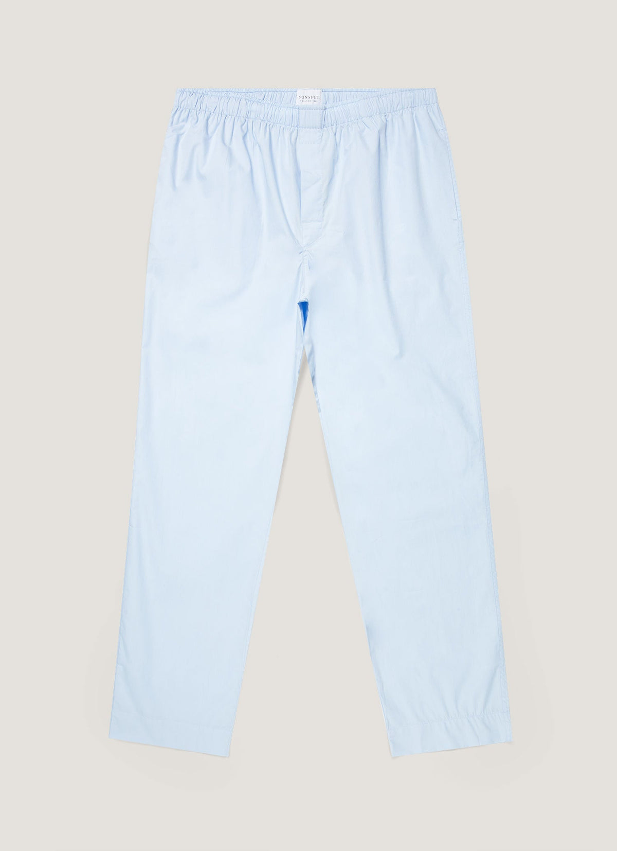 Men's Cotton Poplin Pyjama Trouser in Light Blue