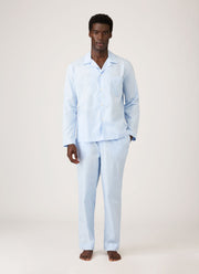 Men's Cotton Poplin Pyjama Trouser in Light Blue
