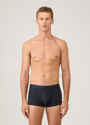 Men's Stretch Cotton Trunks 3-Pack in Navy