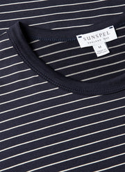 Men's Classic T-shirt in Navy/Ecru Pinstripe