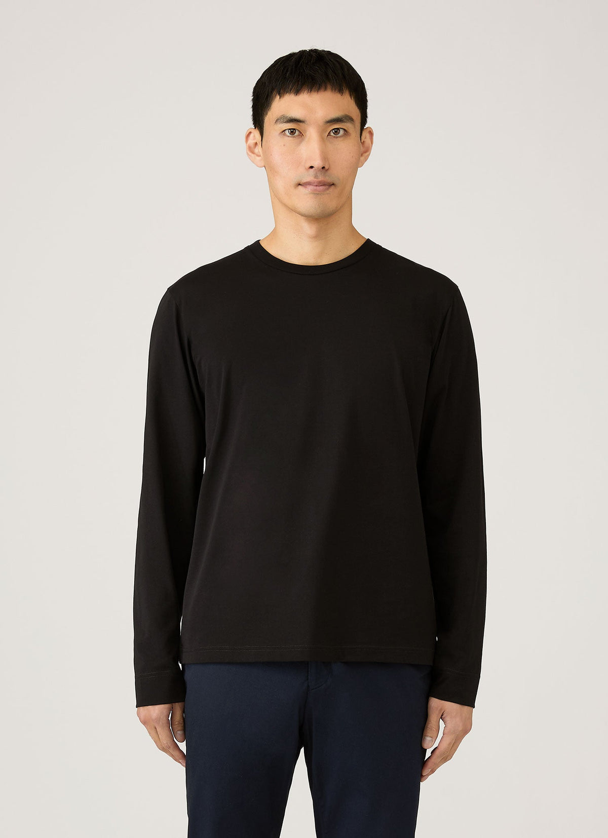 Men's Long Sleeve Riviera Midweight T‑shirt in Black