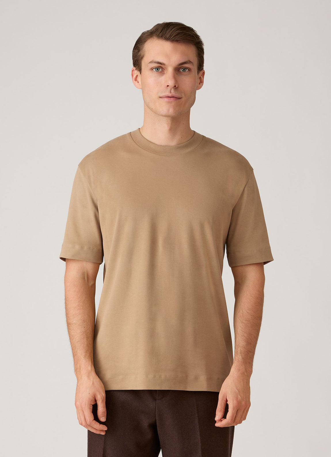 Men's Relaxed Fit Heavyweight T-shirt in Dark Beige