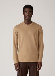 Men's Long Sleeve Heavyweight T-shirt in Dark Beige