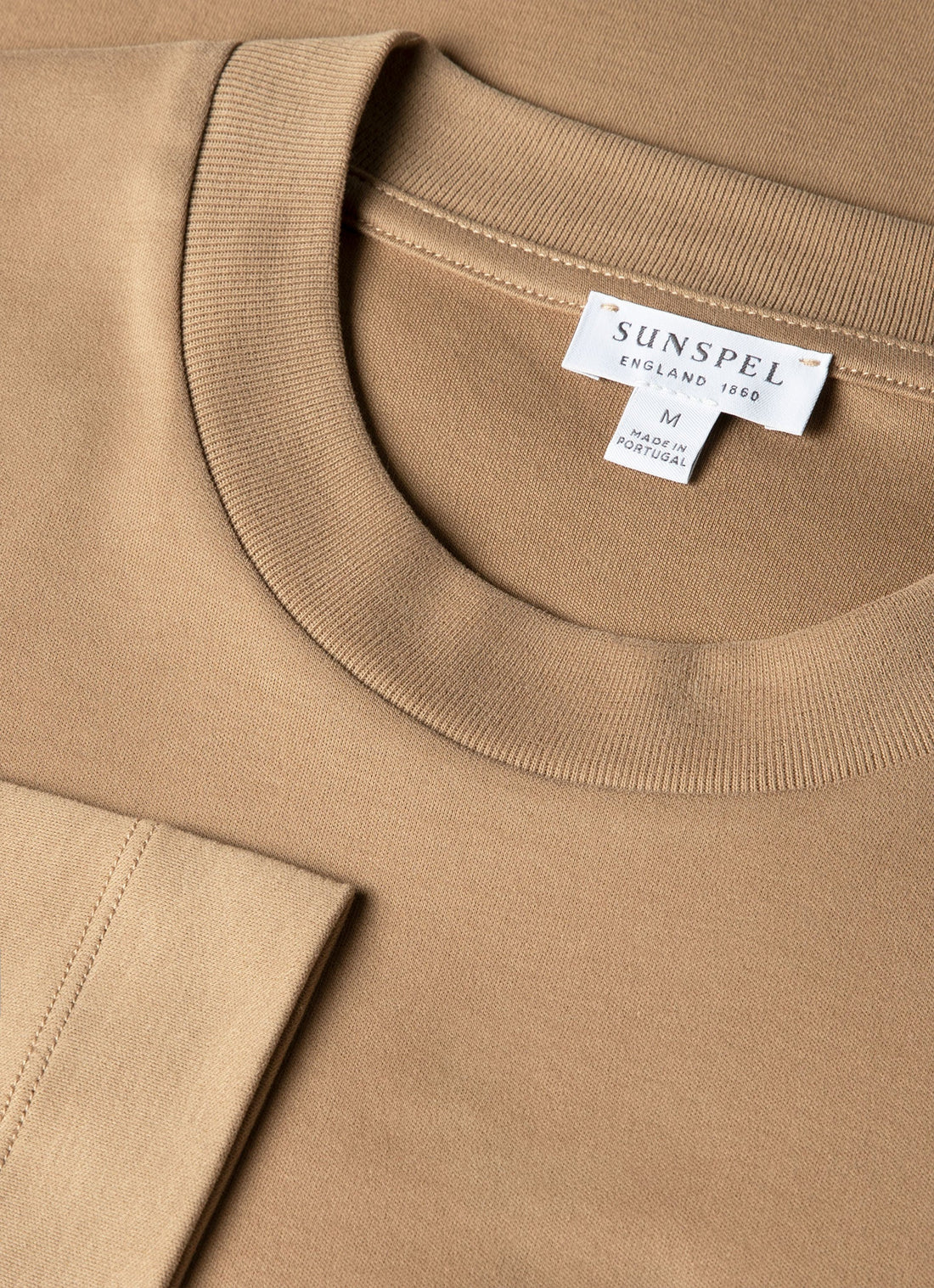 Men's Long Sleeve Heavyweight T-shirt in Dark Beige