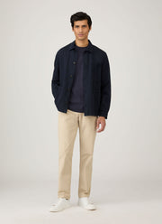 Men's Long Sleeve Heavyweight T-shirt in Navy