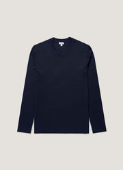 Men's Long Sleeve Heavyweight T-shirt in Midnight Navy