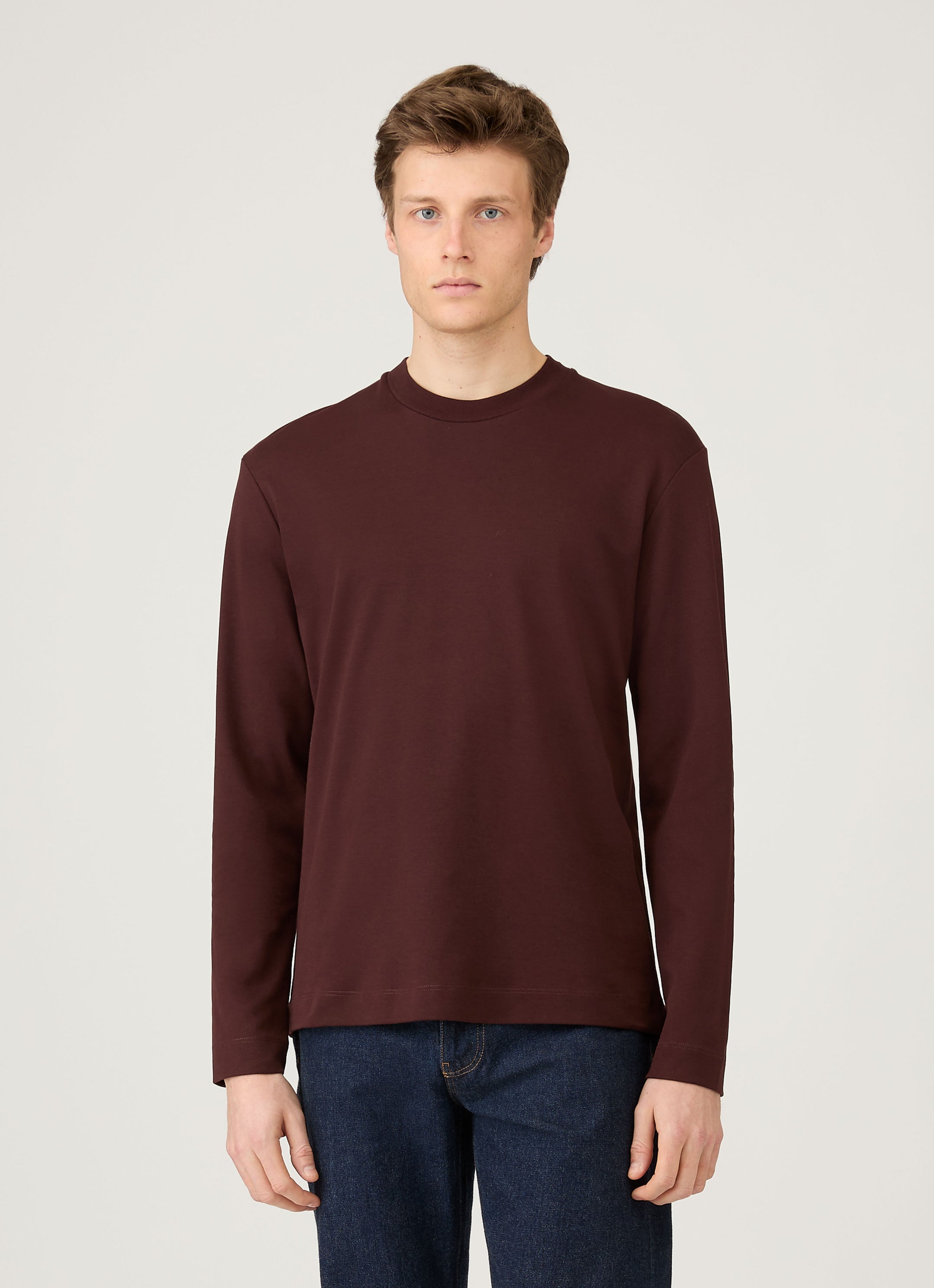 Men's Long Sleeve Heavyweight T-shirt in Bakelite