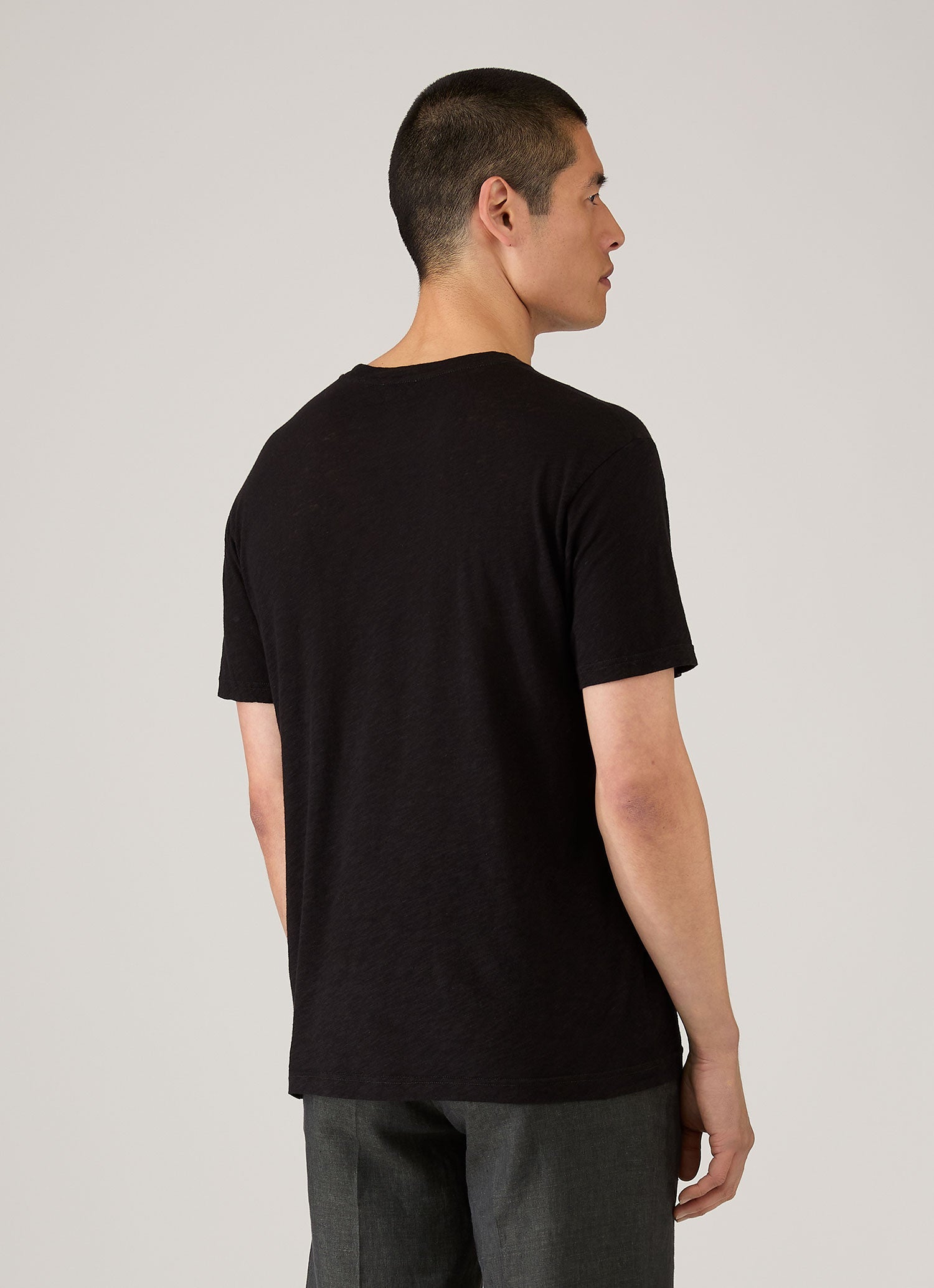 Men's Cotton Linen T-shirt in Black