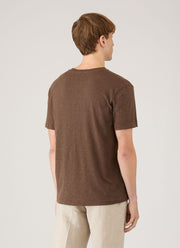 Men's Cotton Linen T-shirt in Dark Walnut