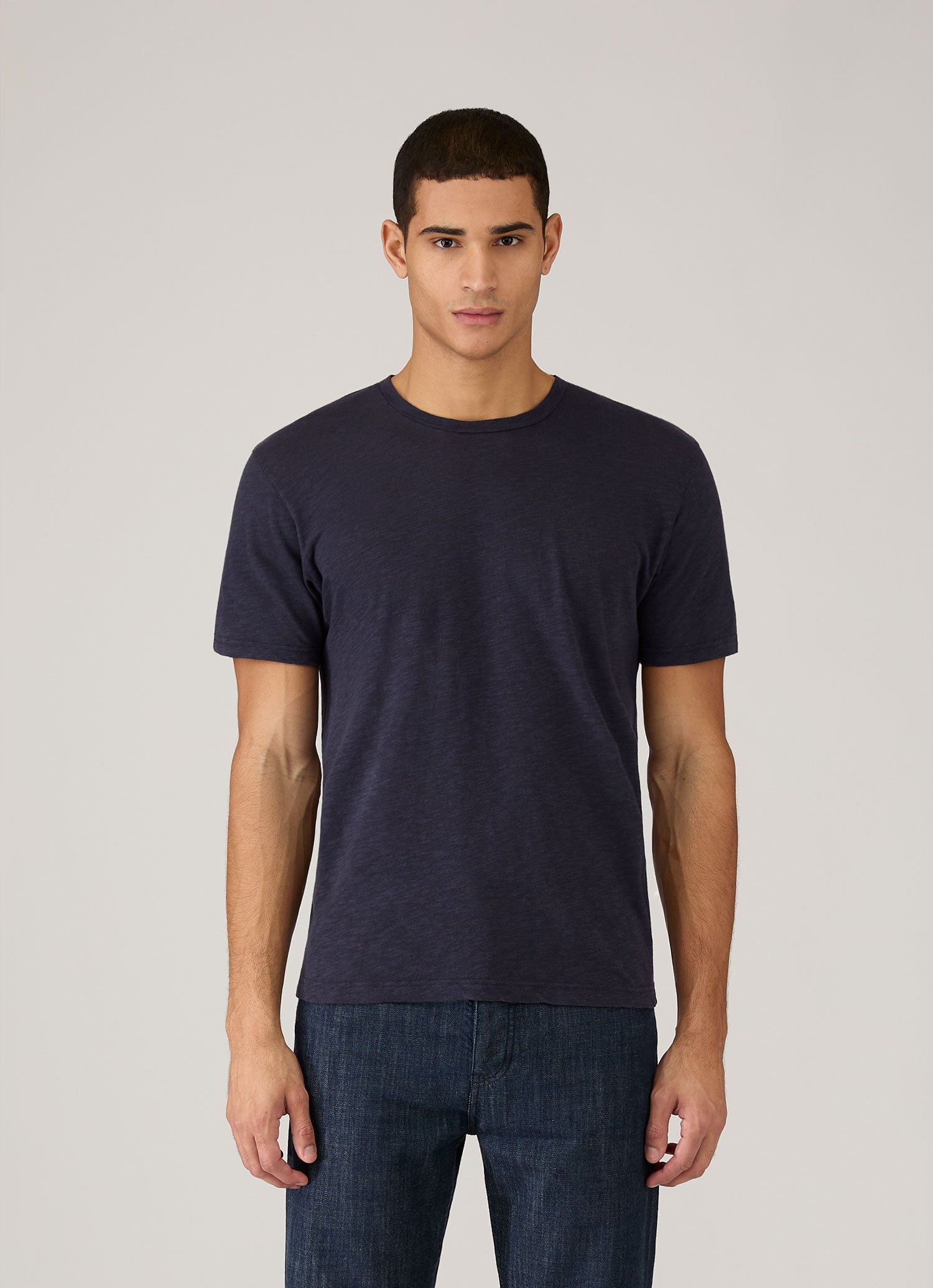 Men's Cotton Linen T-shirt in Navy