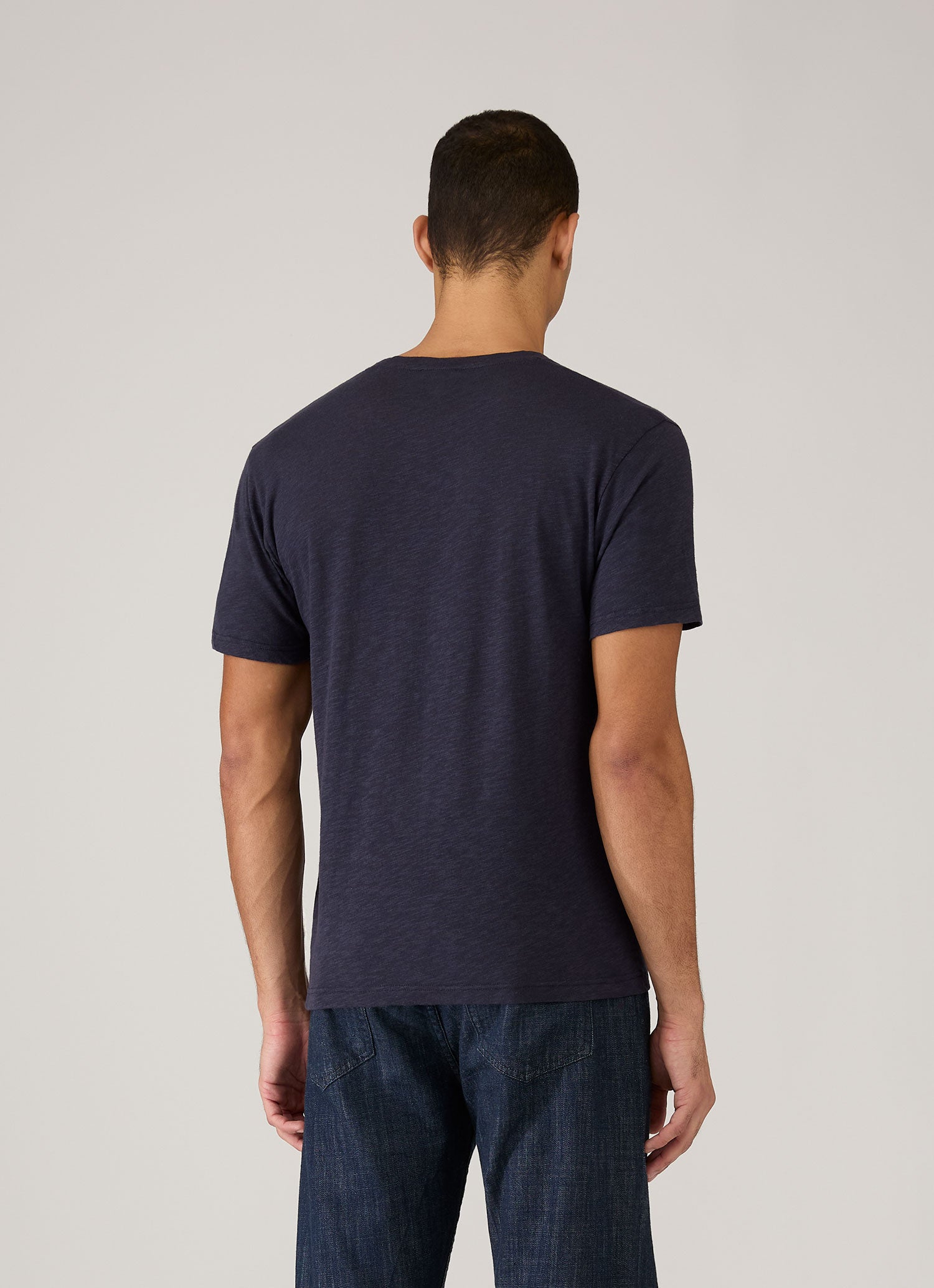 Men's Cotton Linen T-shirt in Navy