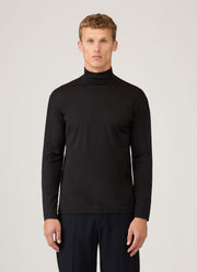 Men's Roll Neck Heavyweight T-shirt in Black