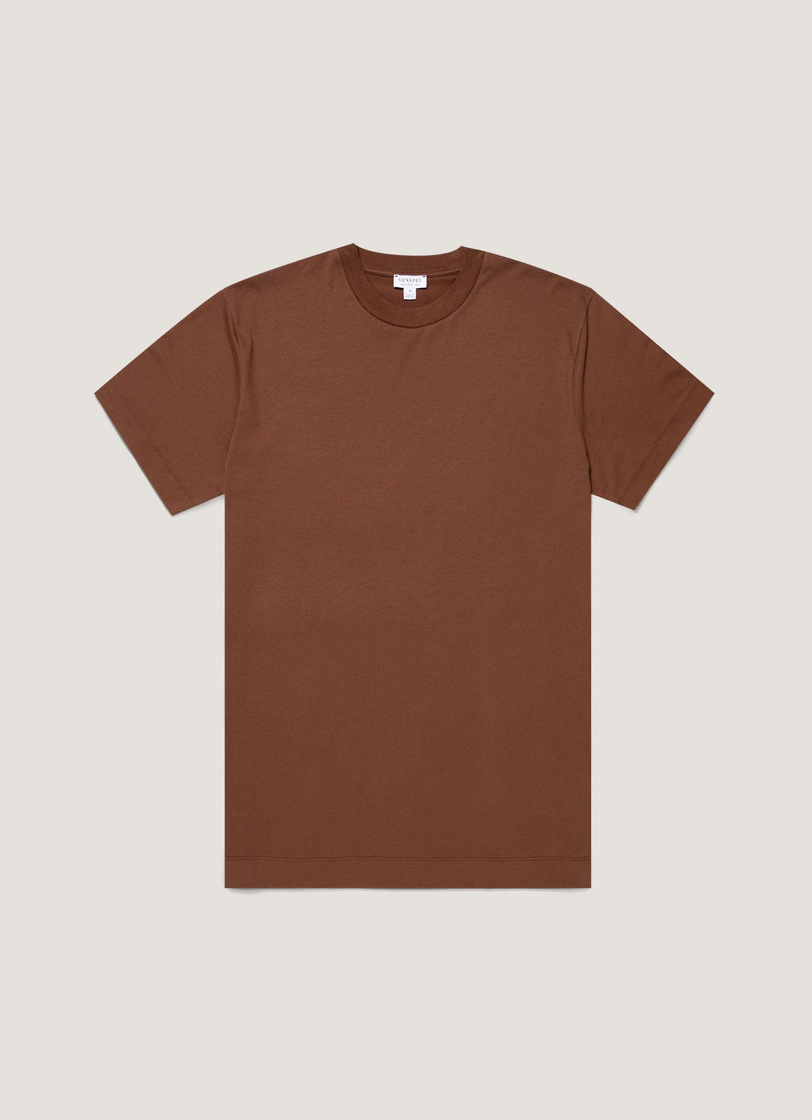 Men's Brushed Cotton T-shirt in Chestnut