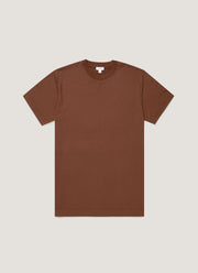 Men's Brushed Cotton T-shirt in Chestnut