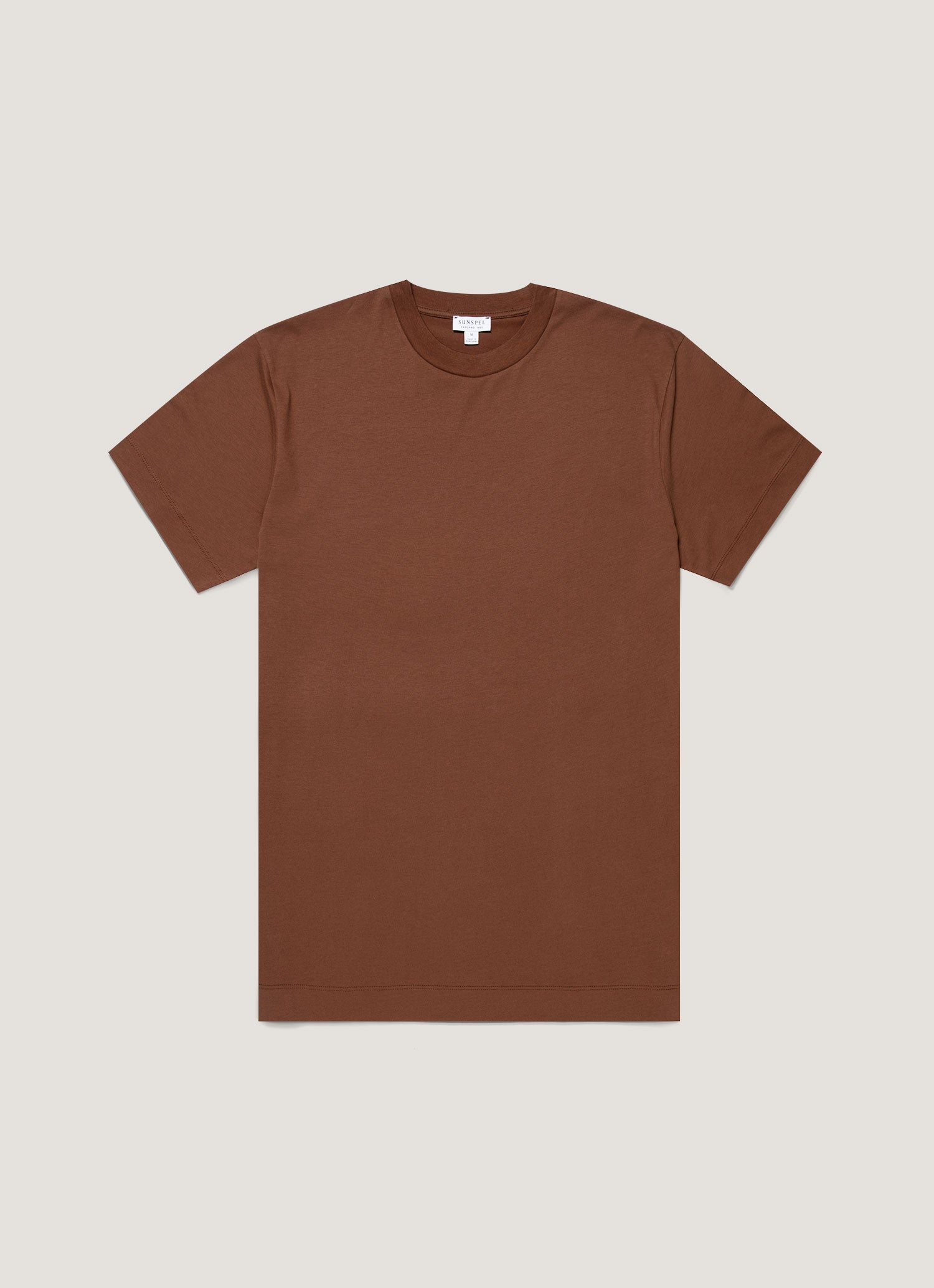 Men's Brushed Cotton T-shirt in Chestnut