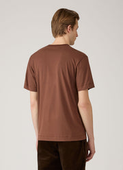 Men's Brushed Cotton T-shirt in Chestnut