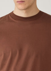 Men's Brushed Cotton T-shirt in Chestnut