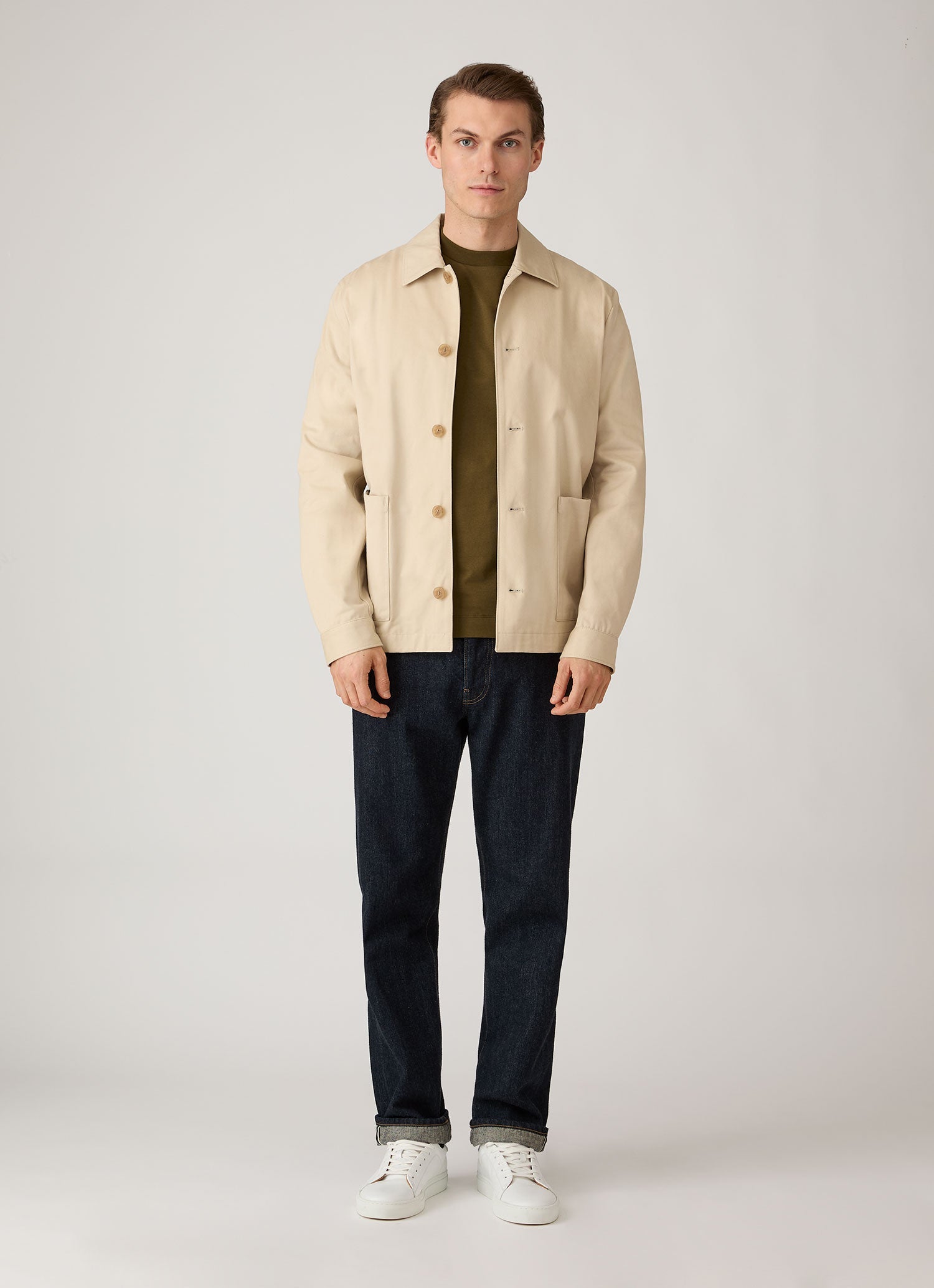 Men's Brushed Cotton T-shirt in Loden Green