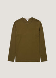 Men's Long Sleeve Heavyweight Classic T-shirt in Loden Green