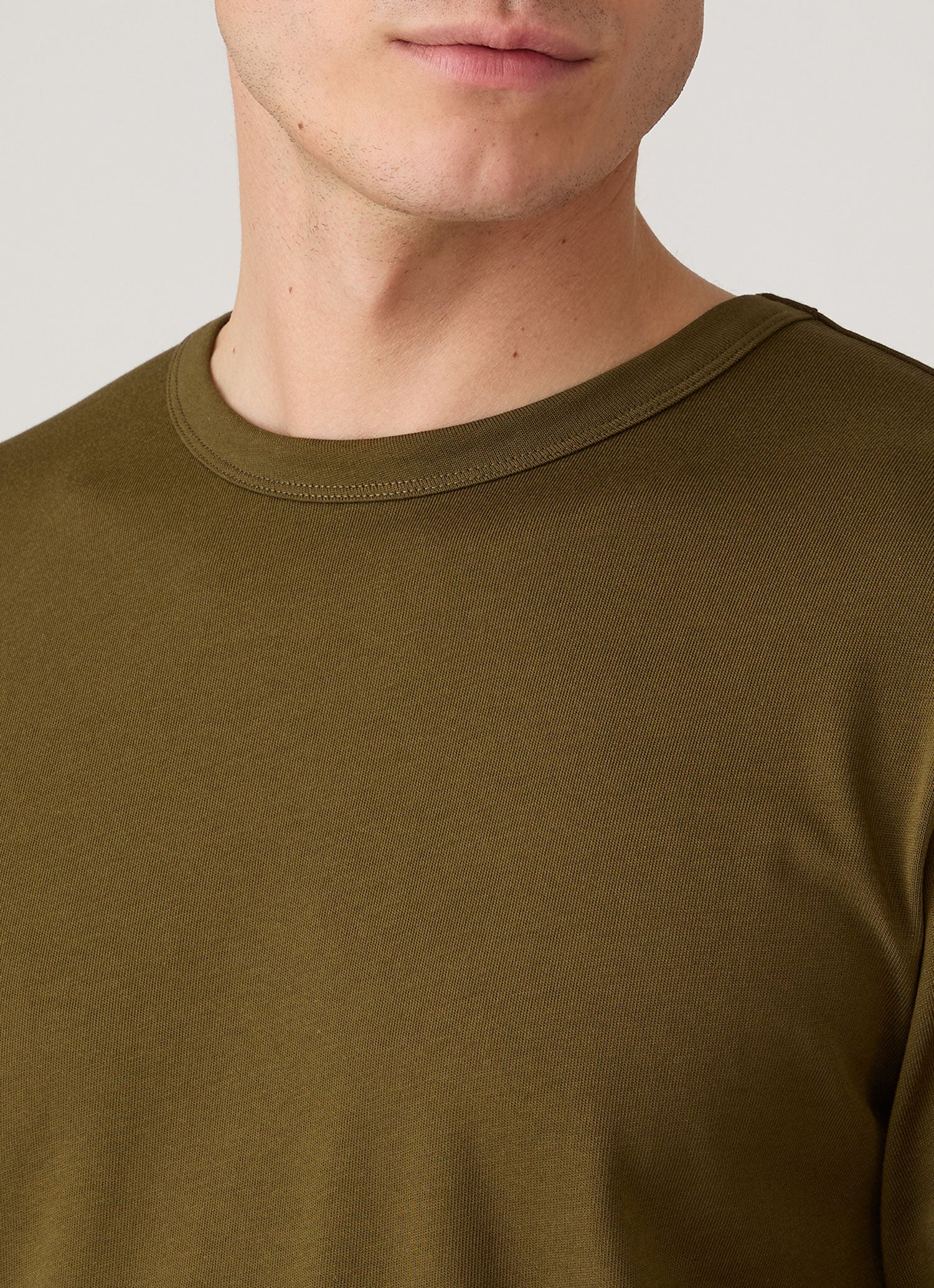 Men's Long Sleeve Heavyweight Classic T-shirt in Loden Green