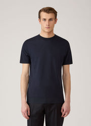 Men's Cotton Piqué T-shirt in Midnight Navy