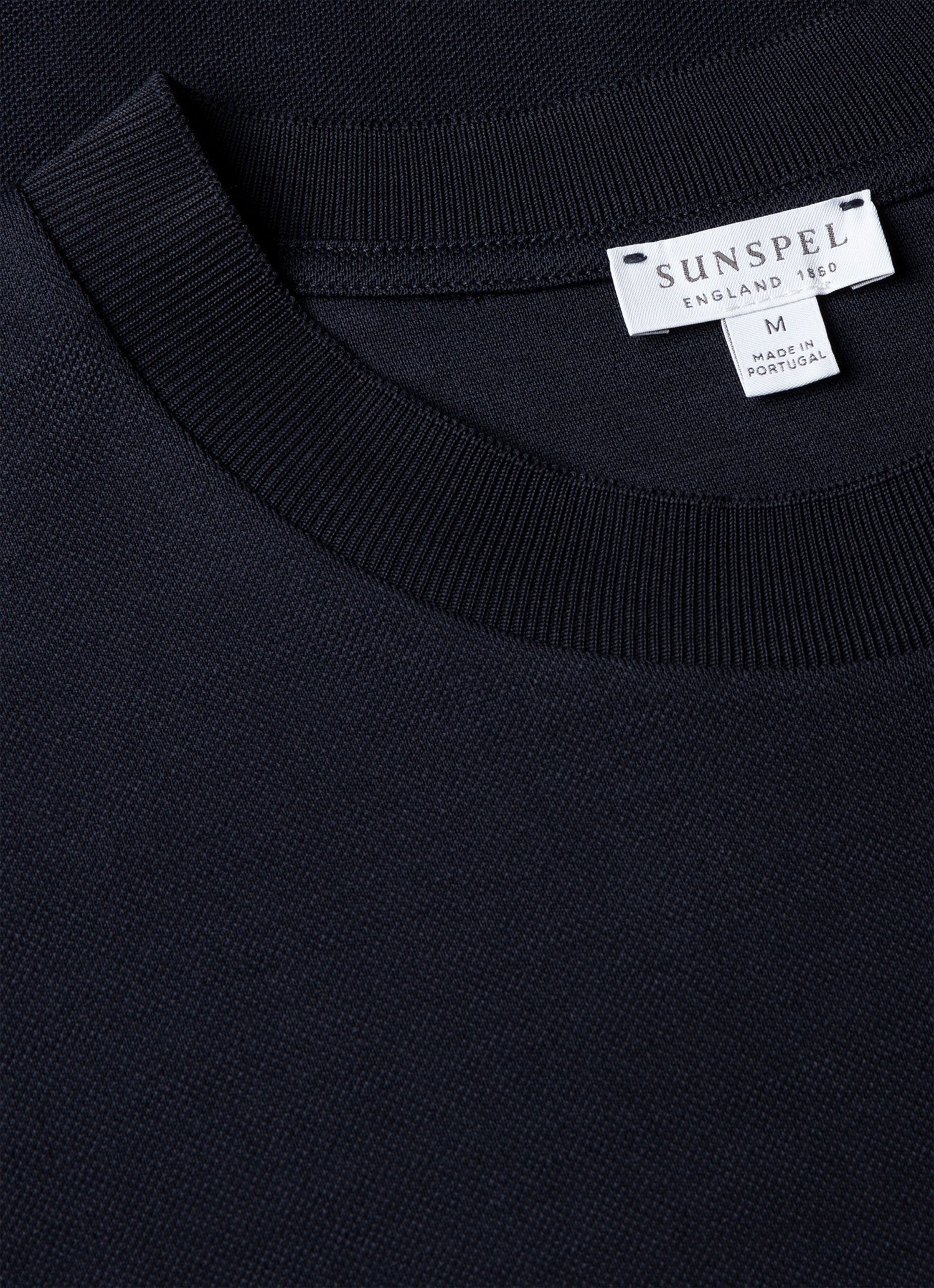 Men's Cotton Piqué T-shirt in Midnight Navy