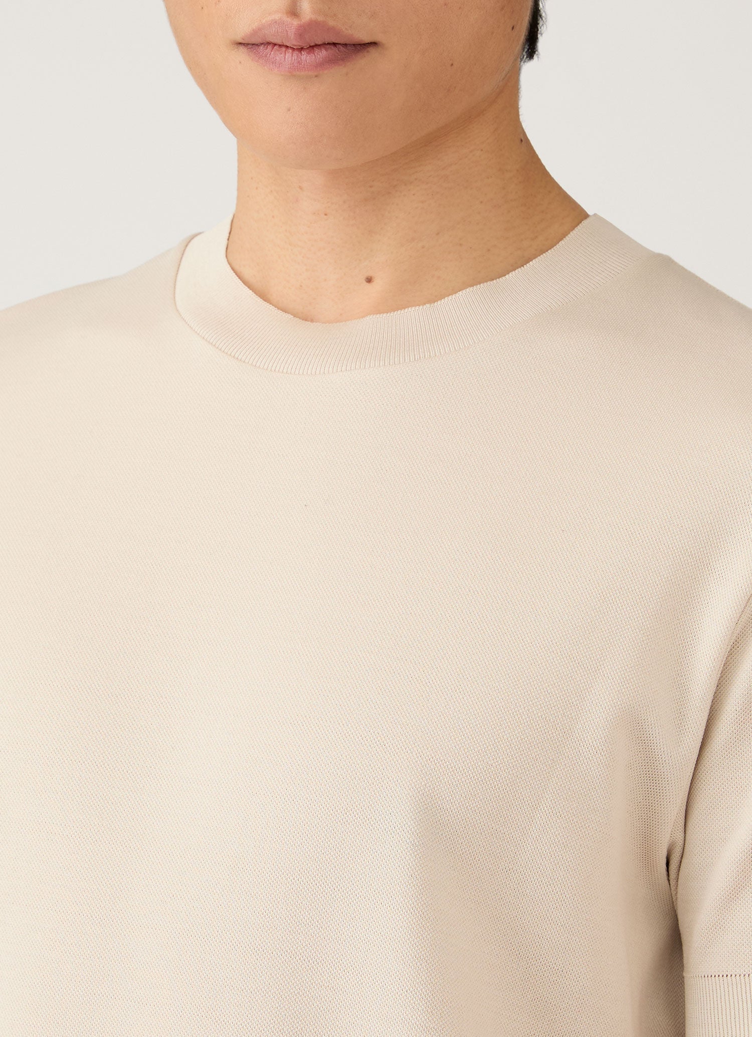Men's Cotton Piqué T-shirt in Swansdown