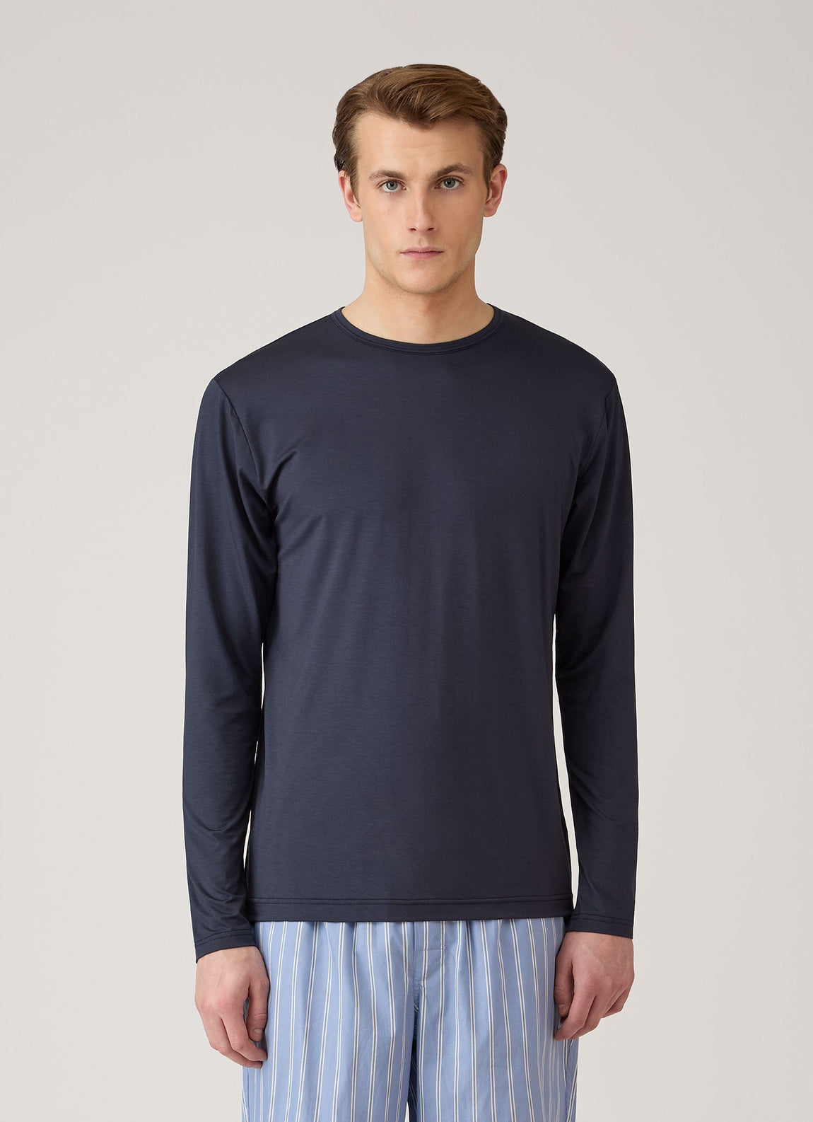 Men's Long Sleeve Tencel™ T-shirt in Navy