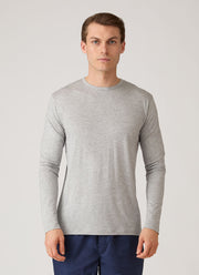 Men's Long Sleeve Tencel™ T-shirt in Grey Melange